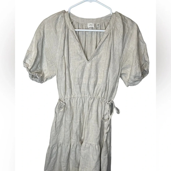 Aritzia Wilfred Decadence Organic Linen Tiered Midi Dress Size 2XS - Picture 6 of 13